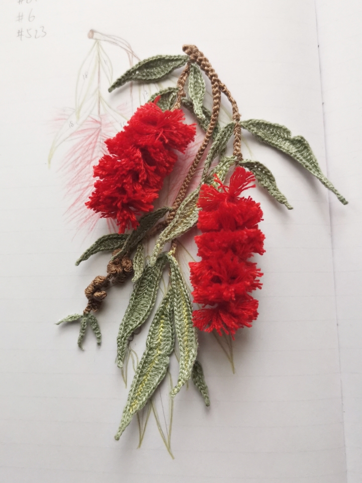 crochet pattern bottlebrush cluster
