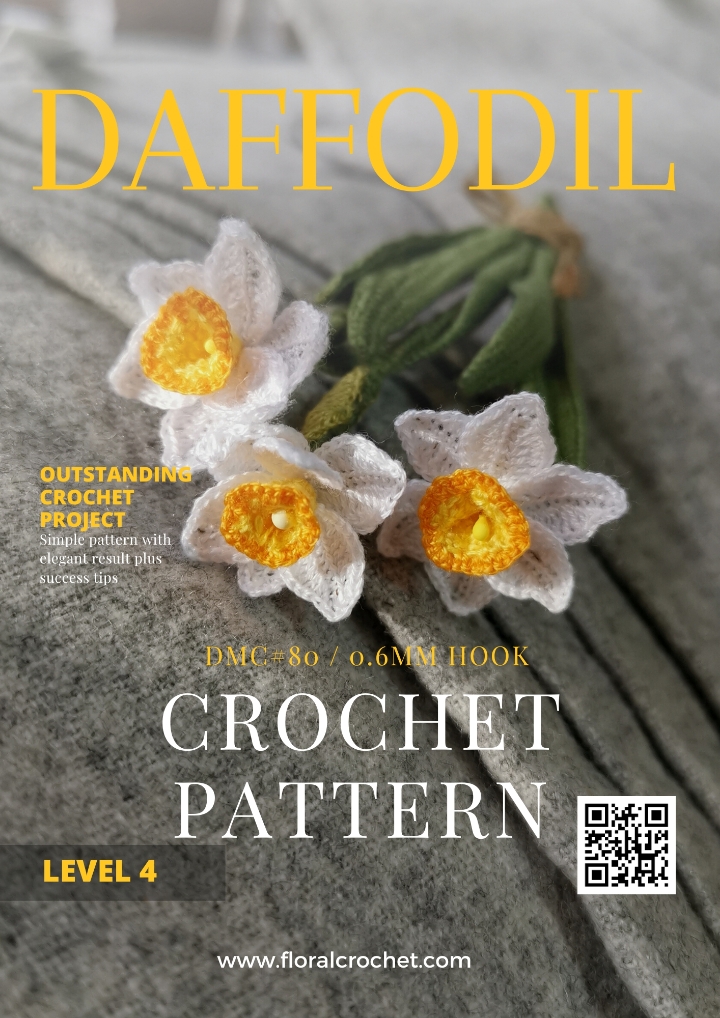 Crochet Pattern - DAFFODIL mini flower bouquet L4 - Image 2