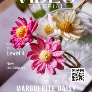 Crochet Pattern - MARGUERITE DAISY mini flower bouquet
