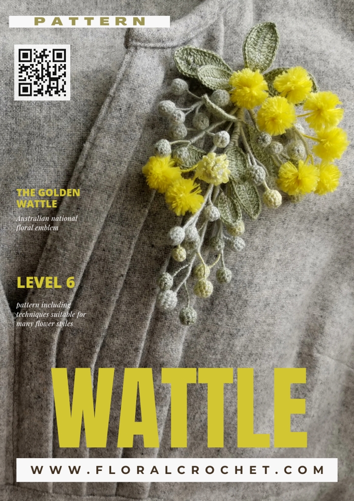 Crochet Pattern - WATTLE mini flower bouquet