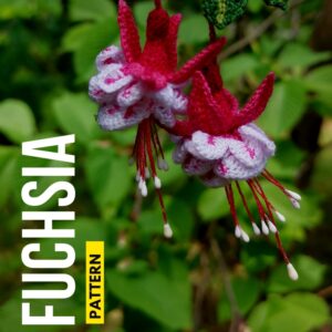 Crochet Pattern - red FUCHSIA mini bouquet Level 9